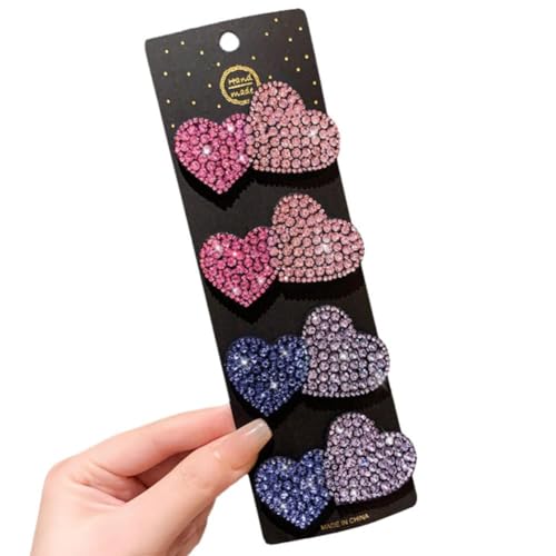 Niedliche herzförmige Strass-Haarnadeln für Damen, modische Haarspangen mit vollem X9E3 Fashio Shine Charming BB Clip von Yiokii
