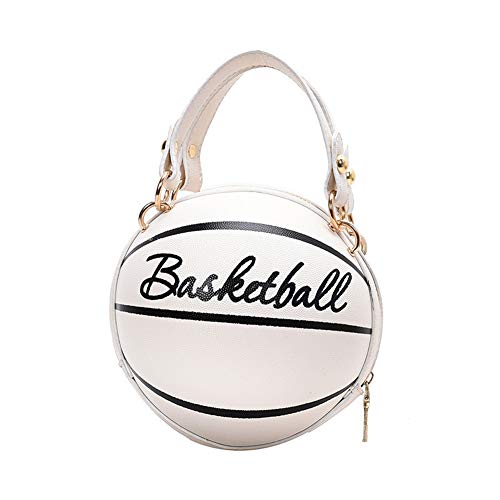 Modische Umhängetasche für Damen, Basketball-Stil, Einkaufstaschen, Handtaschen aus PU-Leder, lässig, weiß, free size von Yiran