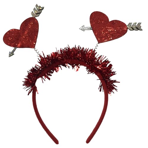 Wunderschönes Glitzer-Haarband, Valentinstag-Stirnbänder, Herz-Pedlar-Kopfbedeckung für Urlaub, Weihnachten, Hochzeit, Feiern, Herz-Stirnbänder für Frauen von Yisawroy