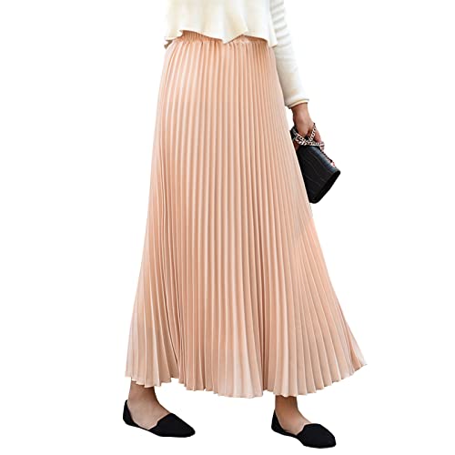Lang Faltenröcke Damen Elastische Hohe Taille Swing Rock Plisseerock Aprikose M Lang Faltenröcke Damen Elastische Hohe Taille Swing Rock Plisseerock Aprikose M von Yishengwan