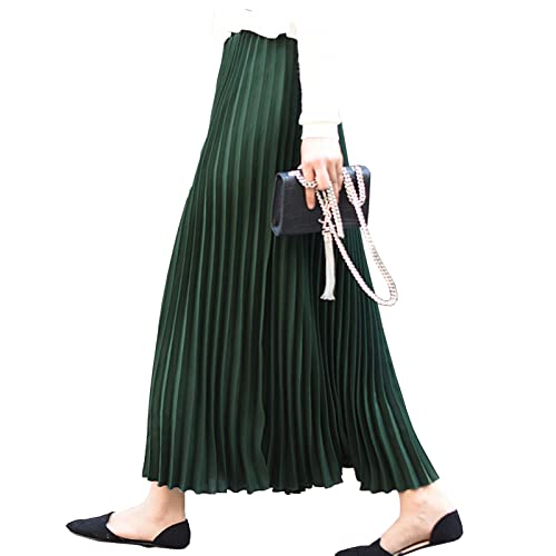 Lang Faltenröcke Damen Elastische Hohe Taille Swing Rock Plisseerock Dunkelgrün L Lang Faltenröcke Damen Elastische Hohe Taille Swing Rock Plisseerock Dunkelgrün L von Yishengwan
