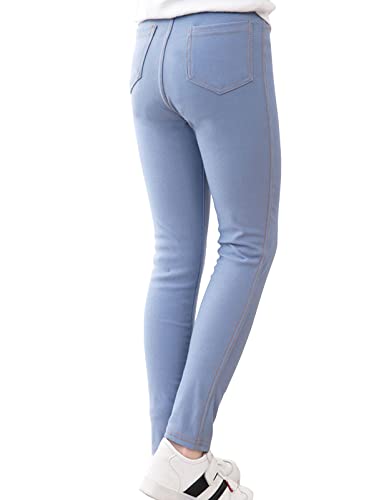 Mädchen Jeans Leggings Stretch Lang Hosen Kinder Leggins Hosen Jeggings Hellblau 110 von Yishengwan