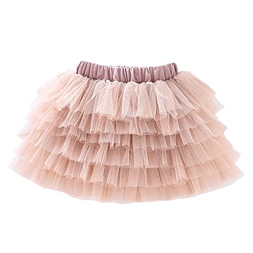 Mädchen Tütü Rock Minirock Lagen Petticoat Tanzkleid Mini Tutu Rock Ballettrock Tüllrock Khaki 140 von Yishengwan