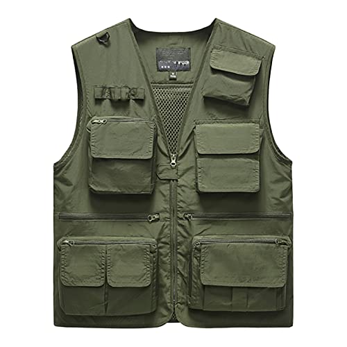 Yishengwan Anglerweste Herren Multi-Taschen Outdoor Weste Wasserdicht Funktionsweste für Jagd Angeln Camping Fotografie Safari Armeegrün XS Yishengwan Anglerweste Herren Multi-Taschen Outdoor Weste Wasserdicht Funktionsweste für Jagd Angeln Camping Fotografie Safari Armeegrün XS von Yishengwan