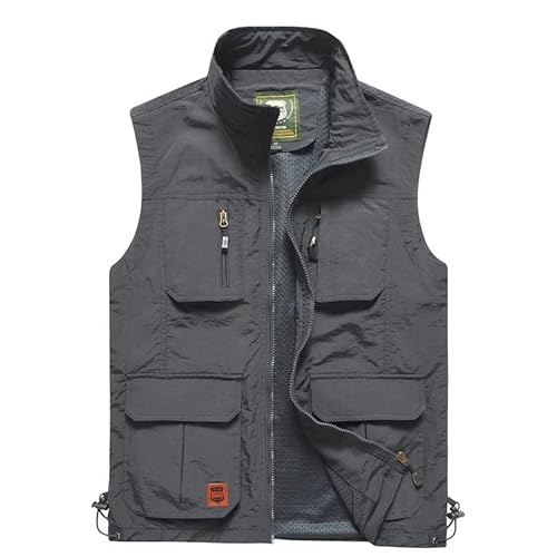 Yishengwan Herren Outdoor Weste mit Vielen Taschen Atmungsaktiv Anglerweste Safari Weste Multifunktionsweste Freizeitweste für Jagd Camping Fotografie Grau M Yishengwan Herren Outdoor Weste mit Vielen Taschen Atmungsaktiv Anglerweste Safari Weste Multifunktionsweste Freizeitweste für Jagd Camping Fotografie Grau M von Yishengwan
