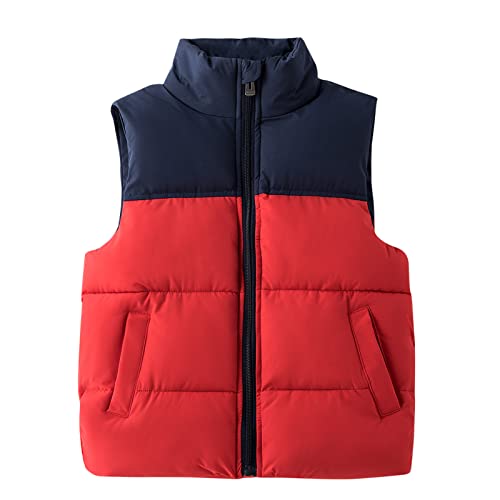 Yishengwan Kinder Daunenweste Jungen Mädchen Ärmellos Jacke Weste Winterjacke Steppweste Pufferweste Rot 110 von Yishengwan