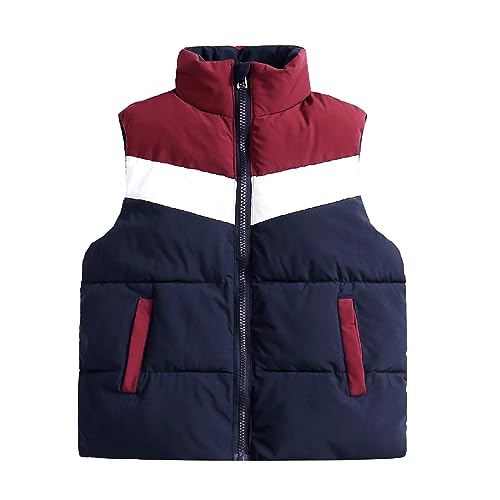 Yishengwan Kinder Daunenweste Jungen Mädchen Steppweste Ärmellos Jacke Weste Pufferweste Marine 110 von Yishengwan