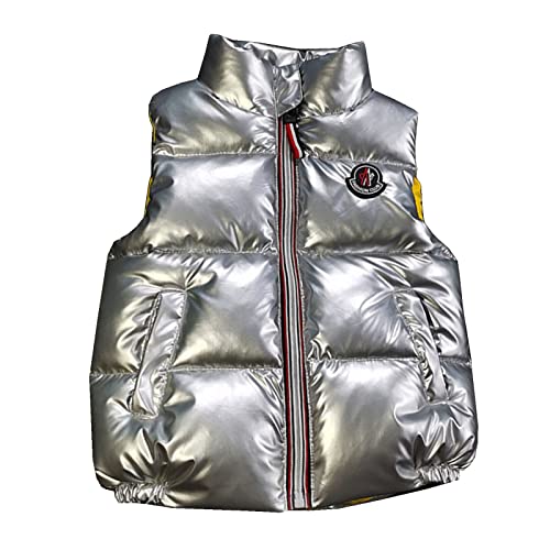 Yishengwan Kinder Daunenweste Mädchen Jungen Leicht Steppweste Vest Ärmellos Daunenjacke Outwear Silber 150 von Yishengwan