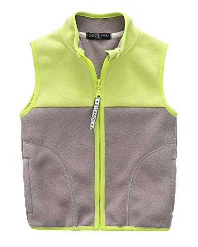 Yishengwan Kinder Jungen Mädchen Fleeceweste Softshell Weste Ärmellos Fleecejacke Grau 100 von Yishengwan