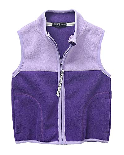 Yishengwan Kinder Jungen Mädchen Fleeceweste Softshell Weste Ärmellos Fleecejacke Violett 120 von Yishengwan