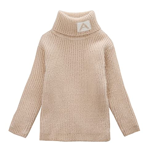 Yishengwan Rollkragenpullover Kinder Mädchen Jungen Langarm Strickpullover Warm Gestrickt Sweater Pullis Khaki 110 von Yishengwan