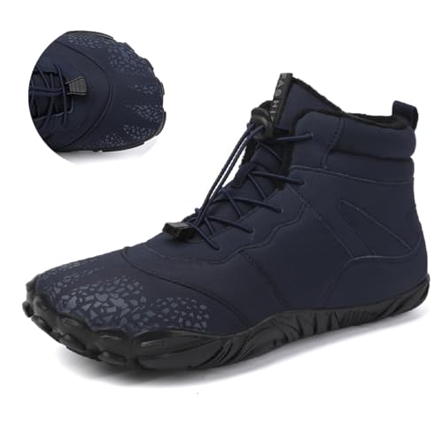 YisiNP Barfußschuhe Herren Winterstiefel Damen Warm Gefüttert Weit Zehenschuhe Boots Winterschuhe Outdoor von YisiNP