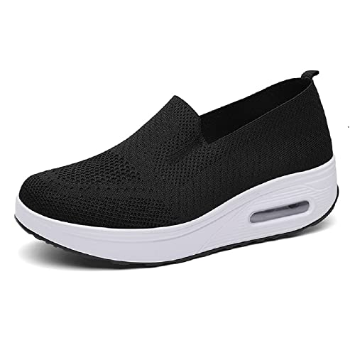 YisiNP Damen Leichtgewichts Walking Sneakers Confort Atmungsaktiv Mesh Freizeitschuhe Keilabsatz Slip on Schuhe YisiNP Damen Leichtgewichts Walking Sneakers Confort Atmungsaktiv Mesh Freizeitschuhe Keilabsatz Slip on Schuhe von YisiNP
