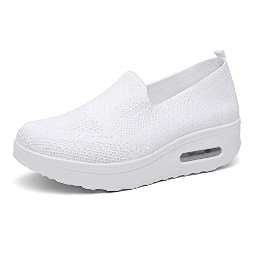 YisiNP Damen Leichtgewichts Walking Sneakers Confort Atmungsaktiv Mesh Freizeitschuhe Keilabsatz Slip on Schuhe YisiNP Damen Leichtgewichts Walking Sneakers Confort Atmungsaktiv Mesh Freizeitschuhe Keilabsatz Slip on Schuhe von YisiNP