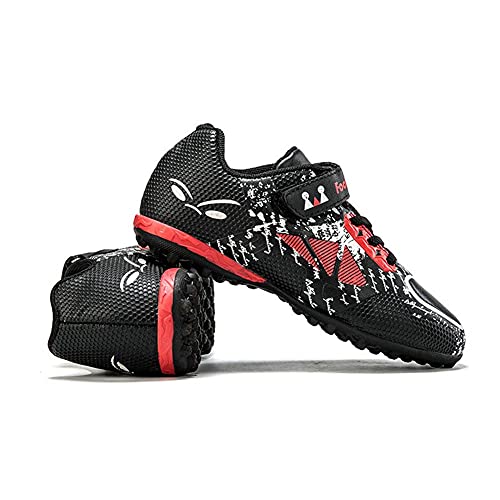 YisiNP Fußballschuhe Kinder Unisex Leicht rutschfest Trainingsschuhe Sommer Fussballschuhe für Kunstrasen, 30 EU, Rot von YisiNP