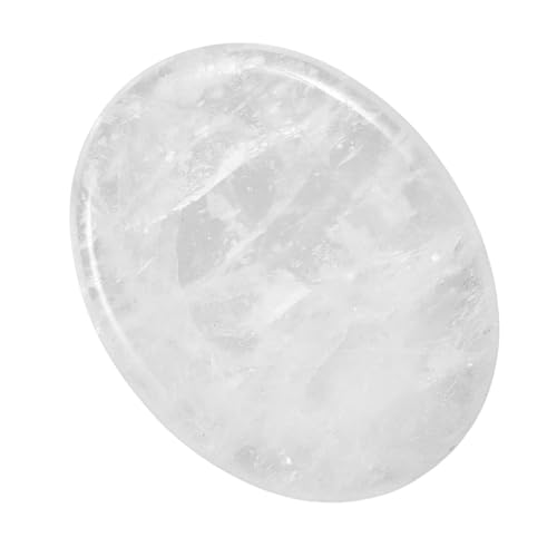 Weißer Quarz Daumenstein – 45mm Ovaler Polierter Heilstein zur Angstlinderung, Meditation, Tragbarer Handschmeichler gegen Stress, Chakra-Ausgleich & Spirituelles Geschenk für Frauen und Männer Weißer Quarz Daumenstein – 45mm Ovaler Polierter Heilstein zur Angstlinderung, Meditation, Tragbarer Handschmeichler gegen Stress, Chakra-Ausgleich & Spirituelles Geschenk für Frauen und Männer von Yitco