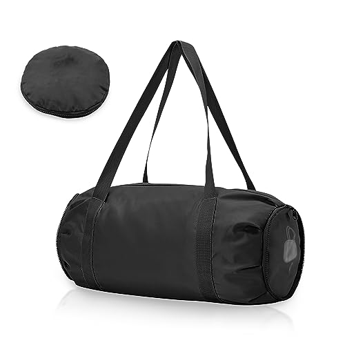 Faltbarer Sport-Turnbeutel mit Nass-Trockentasche, Ultraleichte Reisetasche, Große Kapazität, Seesack, spritzwassergeschützt, Handgepäcktasche, Strand, Schwarz, Modisch von Yitexin