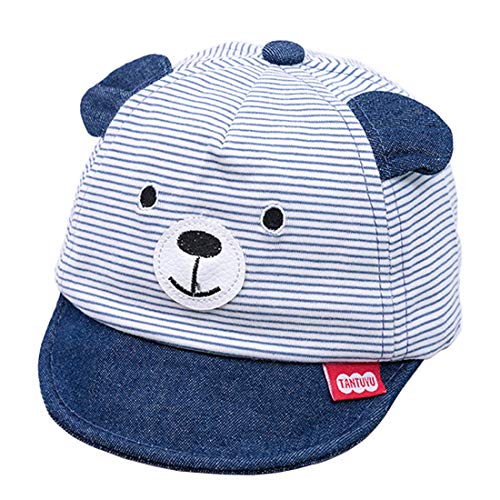 Yixda Baby Junge Mädchen Baseball Cap Sonnenhut Schirmmütze Kappe (Bär Navy) von Yixda