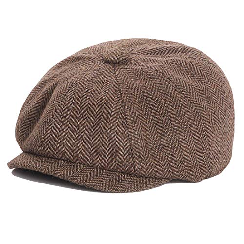 Yixda Baby Kids Schirmmütze Kinder Schiebermütze Newsboy Barett Cap (Kaffee, 1-4 Jahre) von Yixda