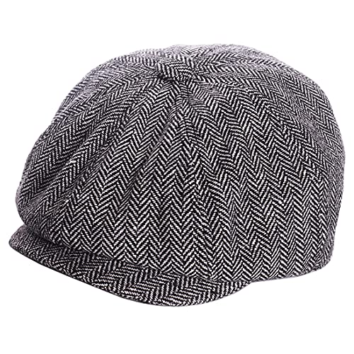 Yixda Baby Kids Schirmmütze Kinder Schiebermütze Newsboy Barett Cap (Schwarz, 1-4 Jahre) von Yixda