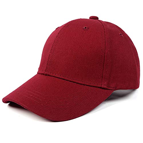 Yixda Baby Kinder Solide Baseball Kappe Junge Mädchen Outdoor Snapback Sport Cap (Weinrot) von Yixda