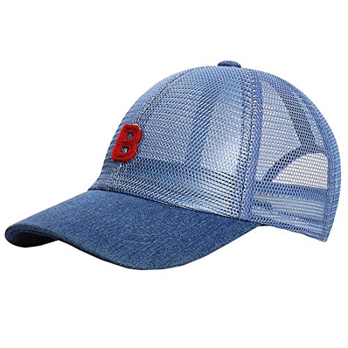 Yixda Baby Kinder Sommer Kappe Mesh Hüte Junge Mädchen Trucker Baseball Cap (B Dunkelblau, 6-12 Jahre) von Yixda