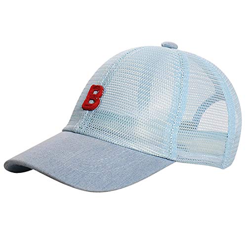 Yixda Baby Kinder Sommer Kappe Mesh Hüte Junge Mädchen Trucker Baseball Cap (B Hellblau, 6-12 Jahre) von Yixda