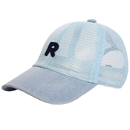 Yixda Baby Kinder Sommer Kappe Mesh Hüte Junge Mädchen Trucker Baseball Cap (R Hellblau, 2-6 Jahre) von Yixda