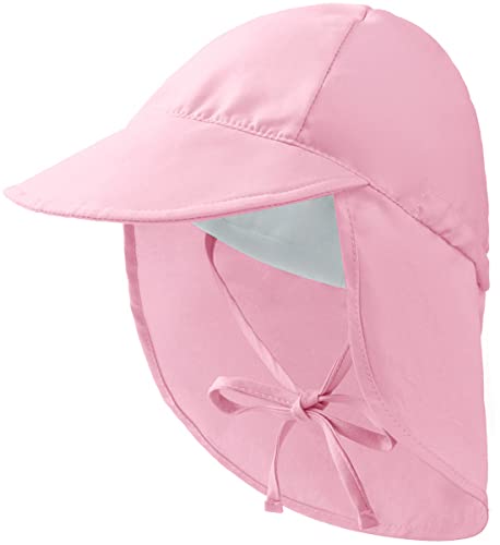 Yixda Baby UPF 50+ Sonnenhut Mädchen Jungen Outdoor UV-Schutz Bademütze Sommer Kappe (Rosa, 0-2 Jahre) von Yixda