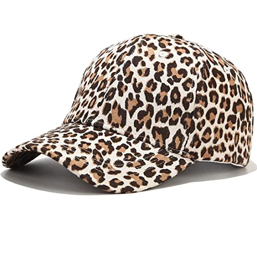 Yixda Baseball Cap Unisex Sonnenhut Baseball Mützen Verstellbar Outdoor Sonnenschutz Kappe (Leopard Beige) von Yixda