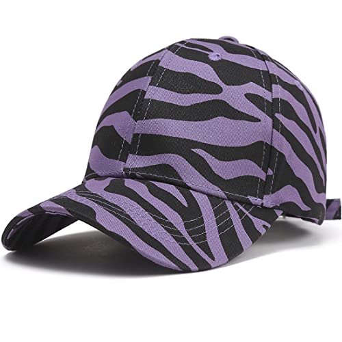 Yixda Baseball Cap Unisex Sonnenhut Baseball Mützen Verstellbar Outdoor Sonnenschutz Kappe (Zebra Lila) von Yixda