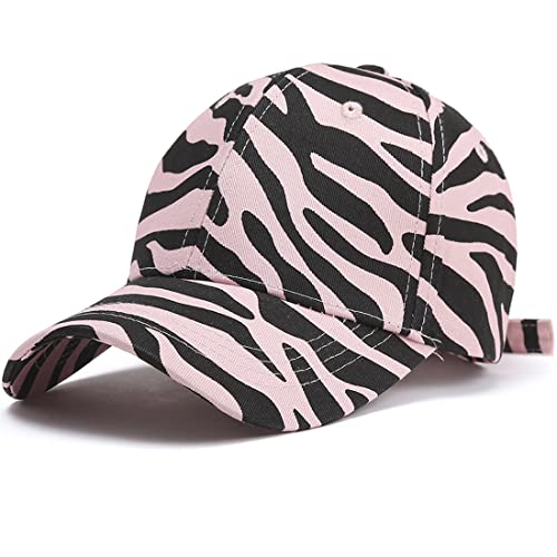 Yixda Baseball Cap Unisex Sonnenhut Baseball Mützen Verstellbar Outdoor Sonnenschutz Kappe (Zebra Rosa) von Yixda