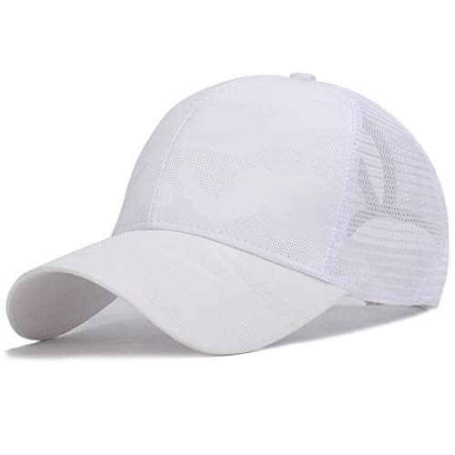 Yixda Baseball Kappe Damen Mädchen Sonnenhut Mesh Pferdeschwanz Cap (Weiß) von Yixda