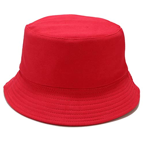 Yixda Classic Sonnenhut Fischerhut Reversibel UV Schutz Sommermütze Eimer Hut (Rot) von Yixda