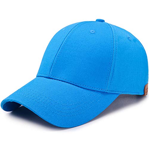 Yixda Dame Baumwolle Sommer Baseball Cap Verstellbar Pferdeschwanz Sport Kappe (Himmelblau) von Yixda