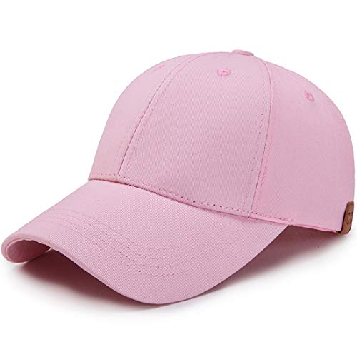 Yixda Dame Baumwolle Sommer Baseball Cap Verstellbar Pferdeschwanz Sport Kappe (Rosa) von Yixda