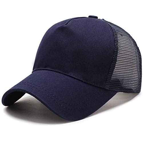 Yixda Dame Sommer Baseball Kappe Verstellbar Mesh Sonnenhut Pferdeschwanz Cap (Navy) von Yixda