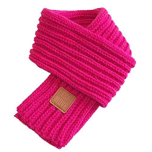 Yixda Kinder Winter Strickschal Unisex Junge Mädchen Warm Nackenwärmer Schals (Hot Pink) von Yixda