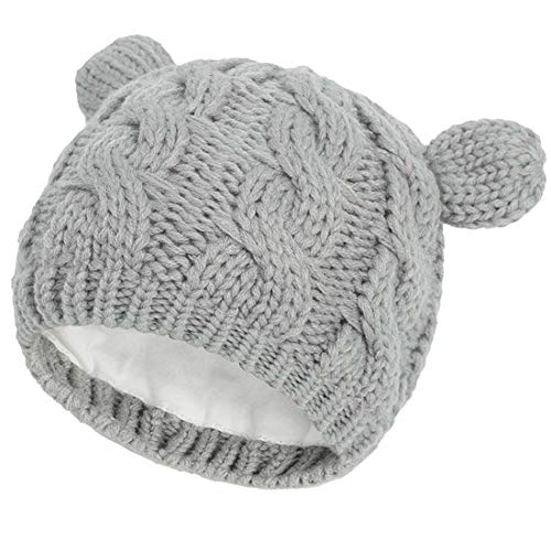 Yixda Neugeborene Baby Mütze Kleinkind Winter Strickmütze Hüte (Grau 1, 0-3 Monate) von Yixda