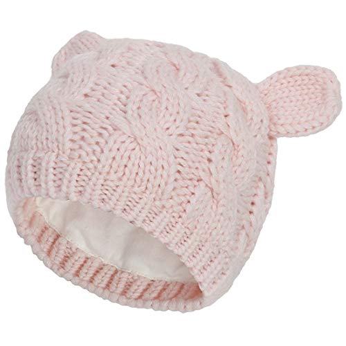 Yixda Neugeborene Baby Mütze und Handschuhe Set Kleinkind Winter Strickmütze Hüte (Rosa 1, 0-3 Monate) von Yixda