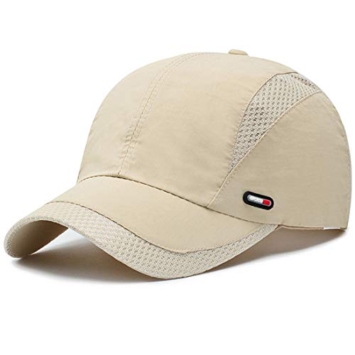 Yixda Sommer Baseball Cap Basecap Verstellbar Atmungsaktive Sport Kappe (Beige) von Yixda