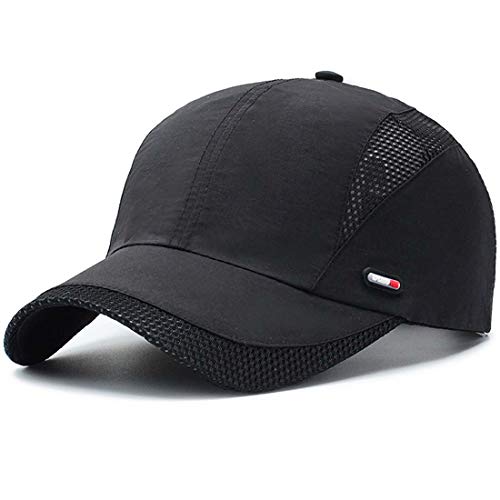 Yixda Sommer Baseball Cap Basecap Verstellbar Atmungsaktive Sport Kappe (Schwarz) von Yixda