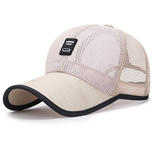 Yixda Sommer Baseball Kappe Basecap Herren Damen Verstellbar Mesh Sport Cap (Beige) von Yixda