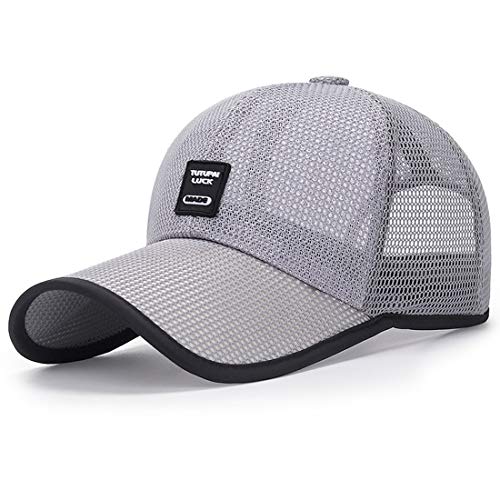 Yixda Sommer Baseball Kappe Basecap Herren Damen Verstellbar Mesh Sport Cap (Hellgrau) von Yixda