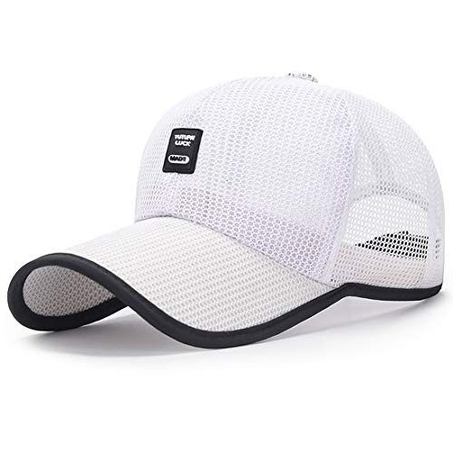 Yixda Sommer Baseball Kappe Basecap Herren Damen Verstellbar Mesh Sport Cap (Weiß) von Yixda