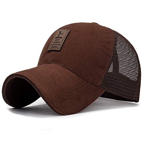 Yixda Sommer Mesh Snapback Kappe Unisex Sonnenhut Golf Trucker Cap (Kaffee) von Yixda