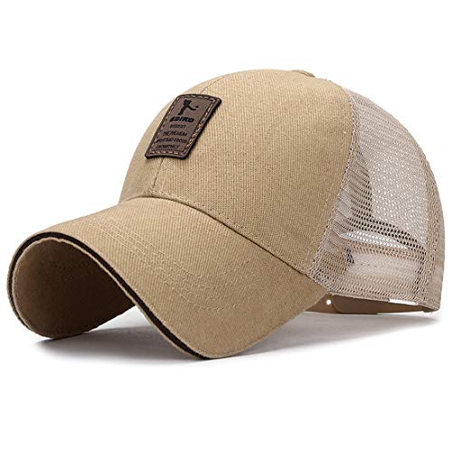 Yixda Sommer Mesh Snapback Kappe Unisex Sonnenhut Golf Trucker Cap (Kamel) von Yixda