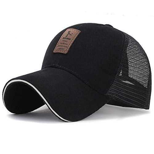 Yixda Sommer Mesh Snapback Kappe Unisex Sonnenhut Golf Trucker Cap (Schwarz/Weiß) von Yixda