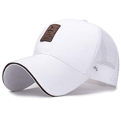 Yixda Sommer Mesh Snapback Kappe Unisex Sonnenhut Golf Trucker Cap (Weiß) von Yixda