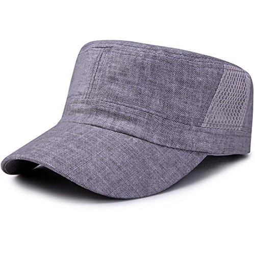 Yixda Unisex Army Military Flat Cap Sommer Mesh Baseballmütze Kappe (Grau) von Yixda